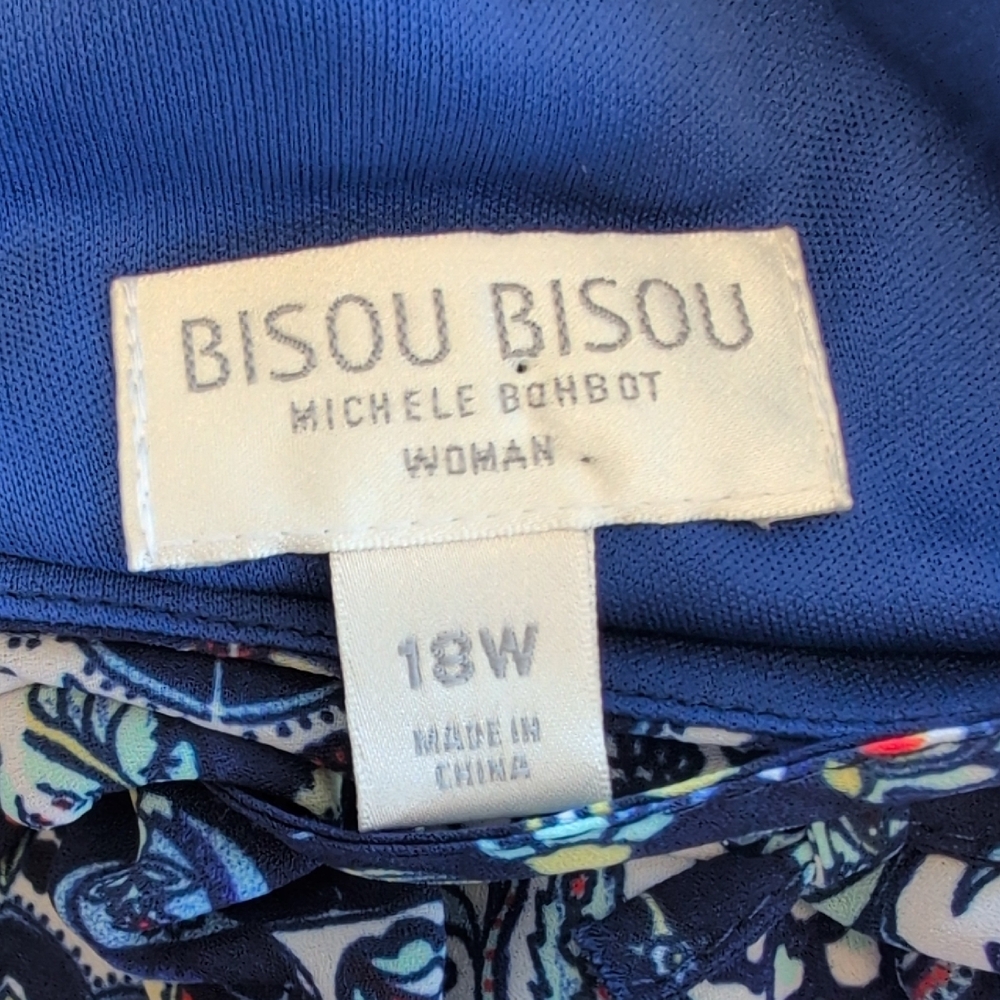 Bisou Bisou Patterned Half Sleeve Midi Dress 18W              CC113 - Picture 7 of 9